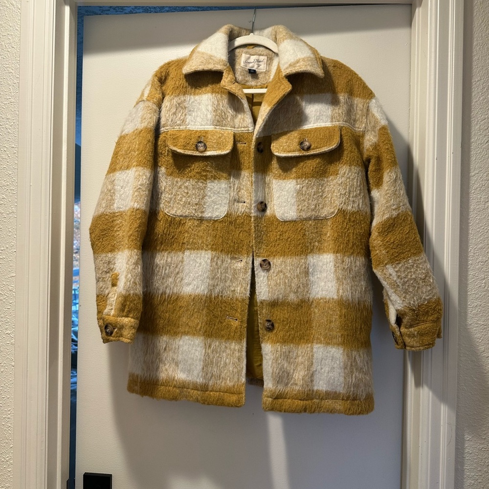 Universal Thread Mustard and Cream Plaid Jacket